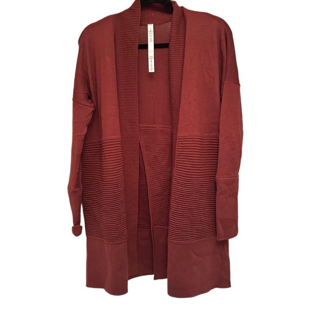 Lululemon dark red wrap wool sweater- size 4 - Picture 4 of 7